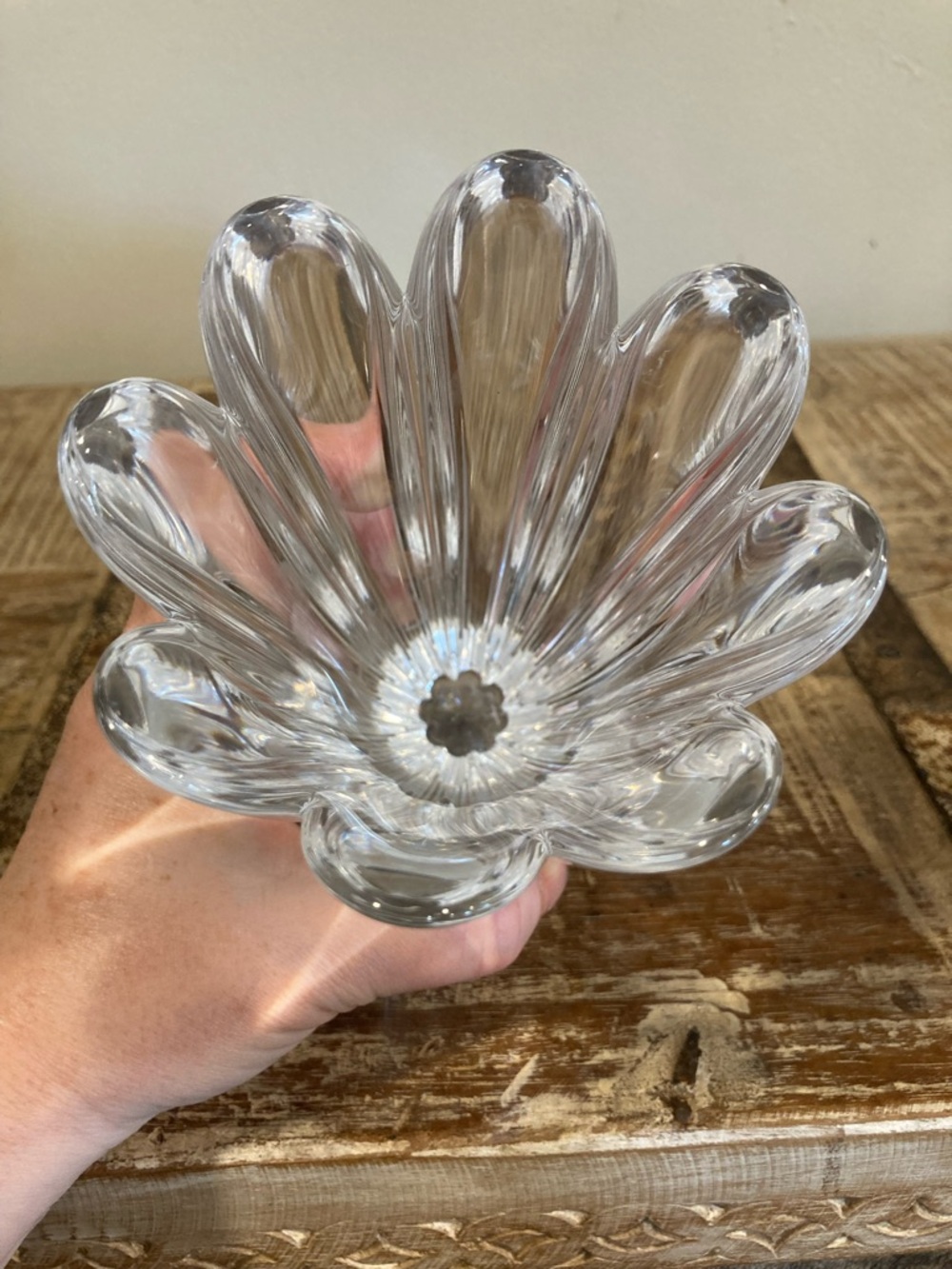 Orrefors Crystal Eight Point Tulip Flower Vase 6 5/8” Tall Sweden - Picture 14 of 15